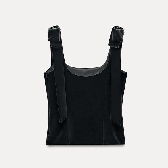 Zara velvet bows top - Picture 7 of 8